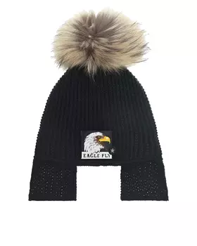 Черная шапка с квадратными ушками Joli Bebe детская