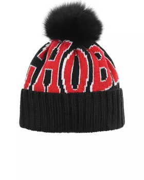 Черная шапка с помпоном Chobi детская