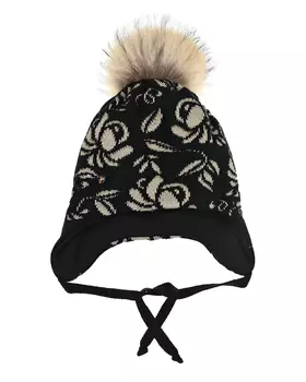 Черная шапка с жаккардовым узором Chobi детская