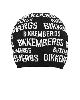 Черная шапка со сплошным белым лого Bikkembergs детская