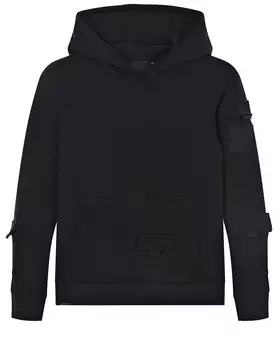 Черная толстовка-худи с накладным карманом Outhere детская