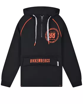 Черная толстовка-худи с застежкой на молнию Bikkembergs детская