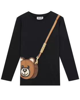 Черная толстовка с имитацией сумки Moschino детская