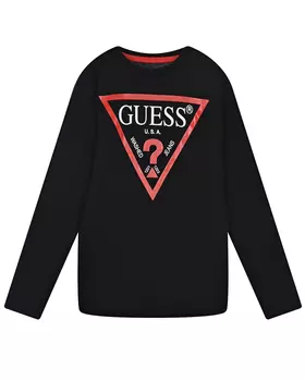 Черная толстовка с красной отделкой Guess детская