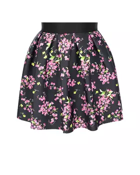 Черная юбка с цветочным принтом Monnalisa детская