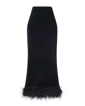 Черная юбка с отделкой перьями ALINE