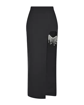 Черная юбка с вырезом ALINE