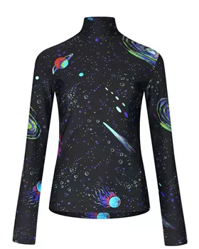 Черная водолазка с принтом "космос" MSGM