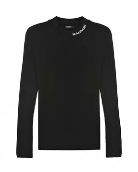 Черная водолазка с вышивкой Balmain детская