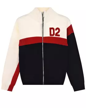 Черно-белая кофта с красной полосой Dsquared2 детское
