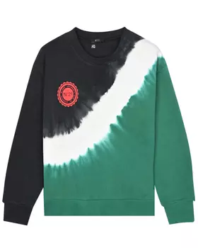 Черно-зеленый свитшот с принтом "тай-дай" No. 21 детское