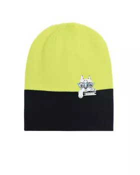 Черно-желтая шапка из шерсти Il Trenino детское