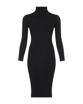 Черное мини-платье в рубчик Pietro Brunelli