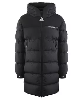 Черное пальто-пуховик Moncler детское