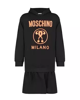 Черное платье-худи Moschino детское