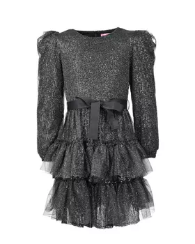 Черное платье с блестящей отделкой Miss Blumarine детское