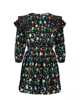 Черное платье с цветочным принтом Stella McCartney детское