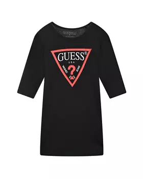 Черное платье с логотипом Guess детское