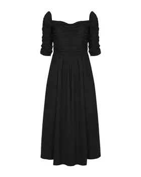 Черное платье с открытыми плечами Dorothee Schumacher