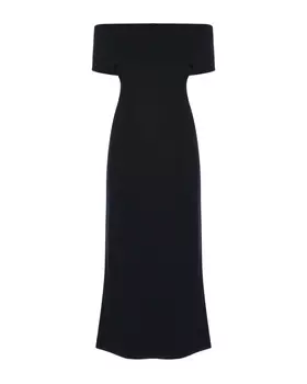 Черное платье с открытыми плечами Pietro Brunelli