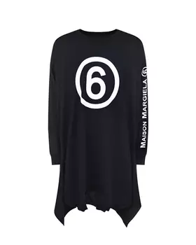 Черное трикотажное платье MM6 Maison Margiela детское