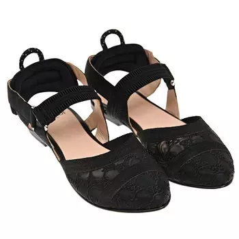 Черные босоножки с кружевным логотипом Fendi детские