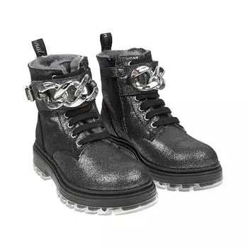 Черные ботинки с глиттером Monnalisa детские