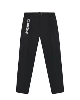 Черные брюки с поясом на резинке Dsquared2 детские