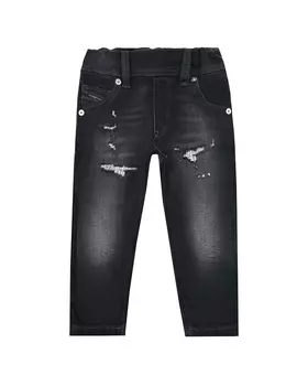 Черные джинсы с разрезами Diesel детские