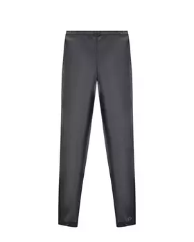 Черные леггинсы из эко-кожи Monnalisa детские