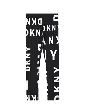 Черные леггинсы с белым логотипом DKNY детские