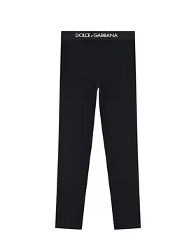Черные леггинсы с логотипом Dolce&amp;Gabbana детские