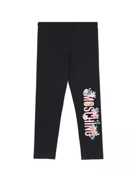 Черные леггинсы с логотипом Moschino детские
