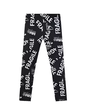 Черные леггинсы с принтом "Fragile" MM6 Maison Margiela детские