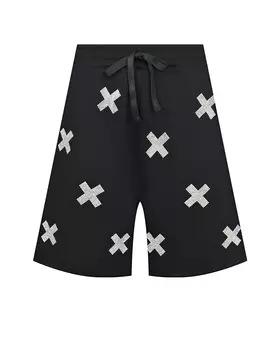 Черные шорты со стразами Flashin