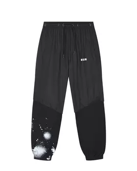 Черные спортивные брюки с белым принтом MSGM детские