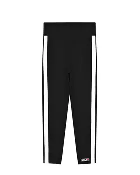 Черные спортивные брюки с белыми лампасами Monnalisa детские