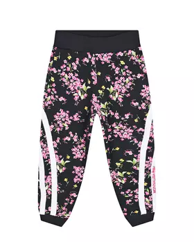 Черные спортивные брюки с цветочным принтом Monnalisa детские