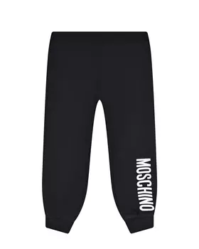 Черные спортивные брюки с контрастным лого Moschino детские