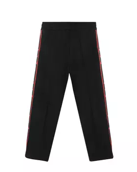 Черные спортивные брюки с красными лампасами Off-White детские