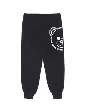 Черные спортивные брюки с принтом "медвежонок" Moschino детские