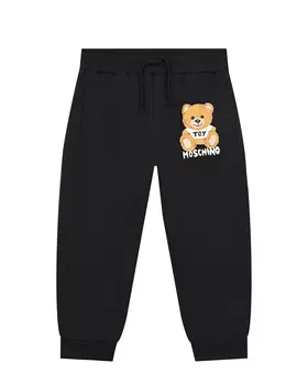 Черные спортивные брюки с принтом "медвежонок" Moschino детские