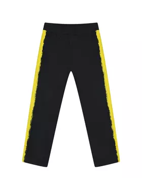 Черные спортивные брюки с желтыми лампасами Moschino