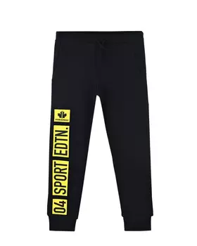 Черные спортивные брюки с желтыми надписями Dsquared2 детские