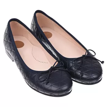 Черные стеганые балетки с тонким бантиком Beberlis детские