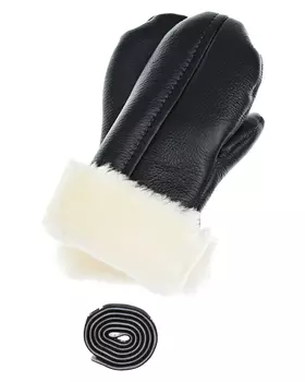 Черные варежки из овчины Ploomlé детские