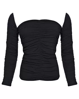 Черный блузон с квадратным вырезом ROHE