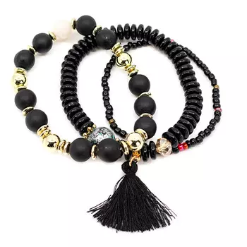 Черный браслет с кисточкой Tais детский