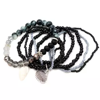 Черный браслет с ракушками Tais детский