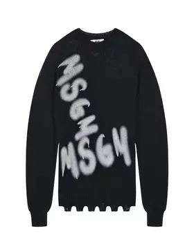 Черный джемпер из смесовой шерсти MSGM детский